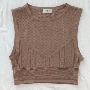 Aritzia Babaton Pointelle Cropped Tank, size Large